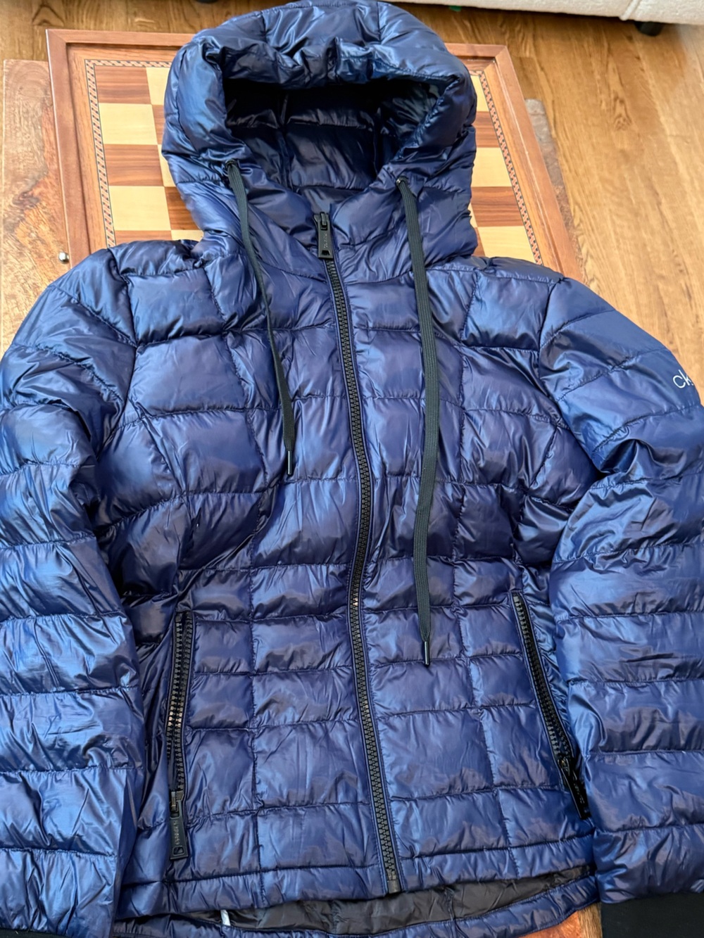Like NEW Calvin Klein Shiny Blue Quilted Puffer Jacket